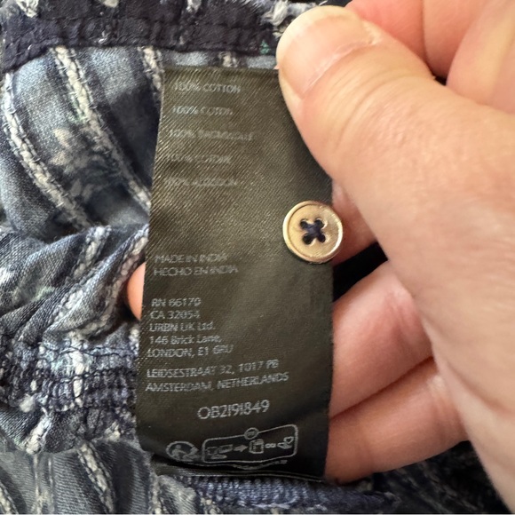 Pilcro Anthropologie Small Blue Floral Button Down Peplum Babydoll Blouse Top - Picture 9 of 9